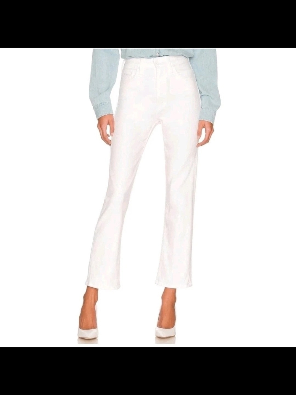MOTHER High Waisted Rider Ankle White Jeans Fairest of Them All Sz 29 $218 MSRP